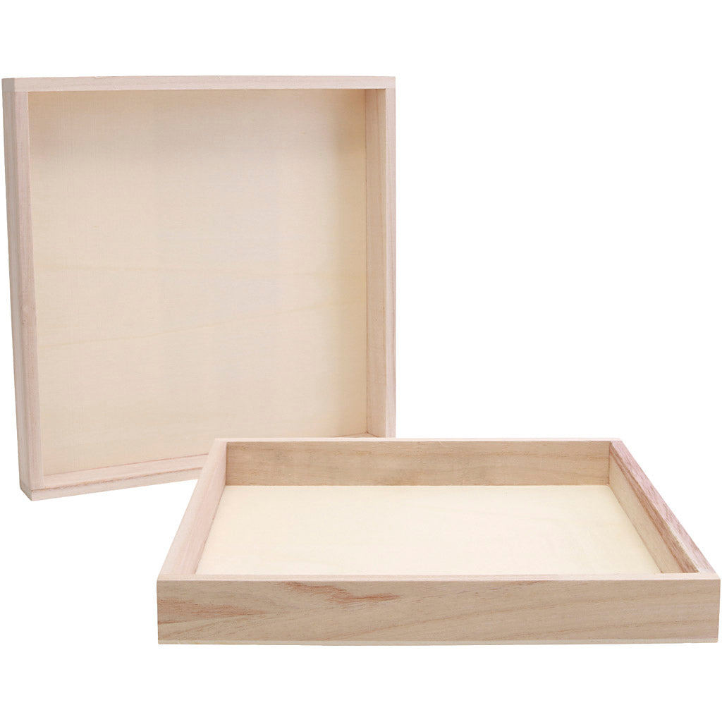 Houten frame met rand, afm 24,5x24,5x3 cm, 10 stuk 1 doos