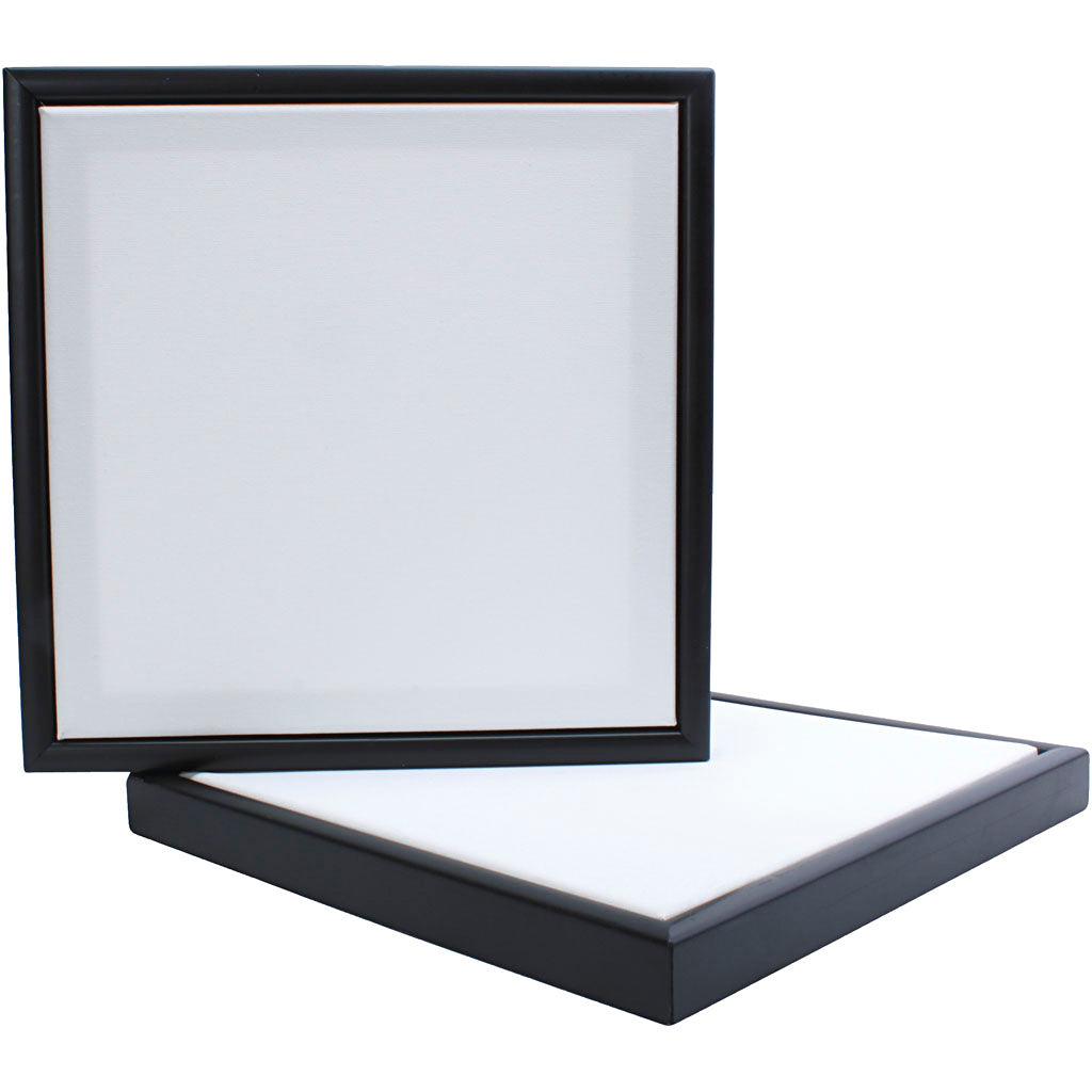 Creativ company canvas met lijst, afm 30x30 cm, 280 gr, zwart, wit, 1 stuk