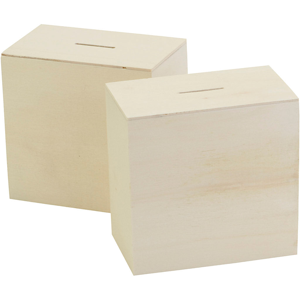 Creativ Company wooden piggy bank, 10x10x6cm, 10st.