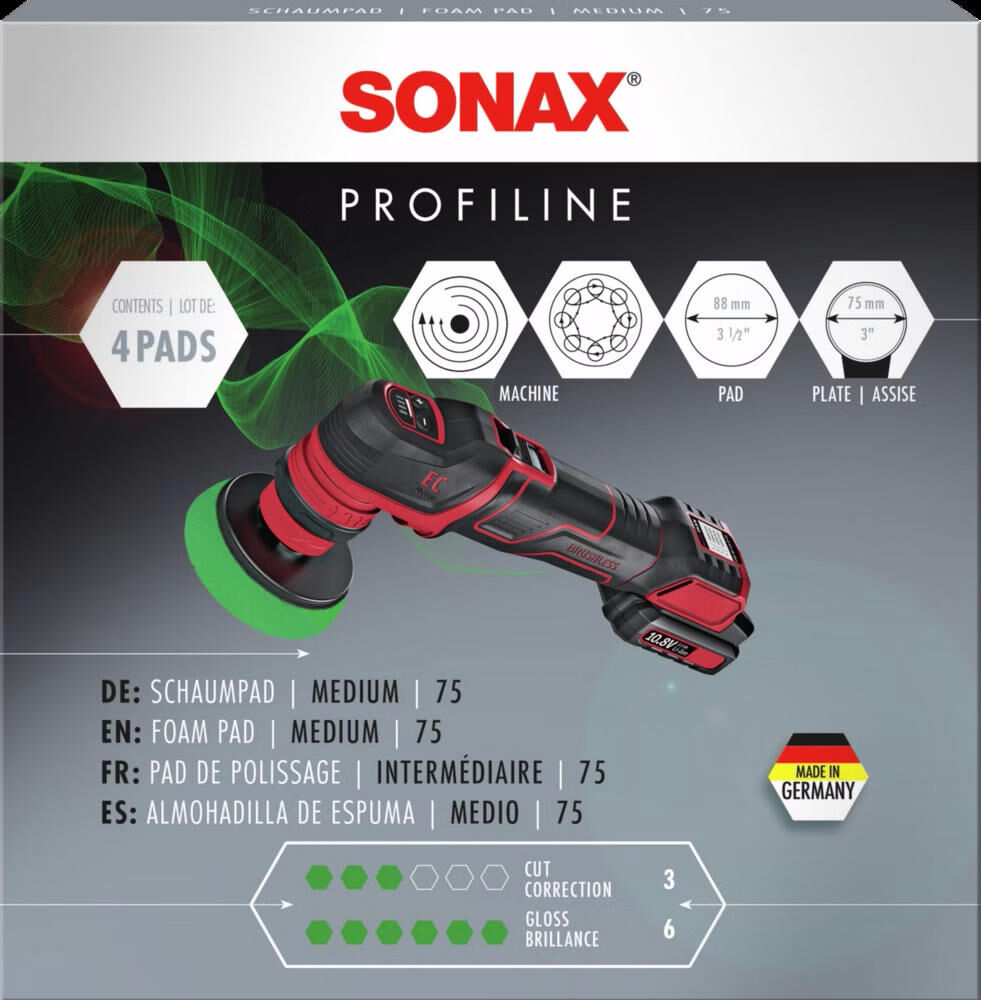 Sonax polishing sponge foam pad medium 75