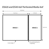 DNP Paper 2 Roll � 400 St. 10x15 rei'itetty 10x10 cm: llä DS620: lle