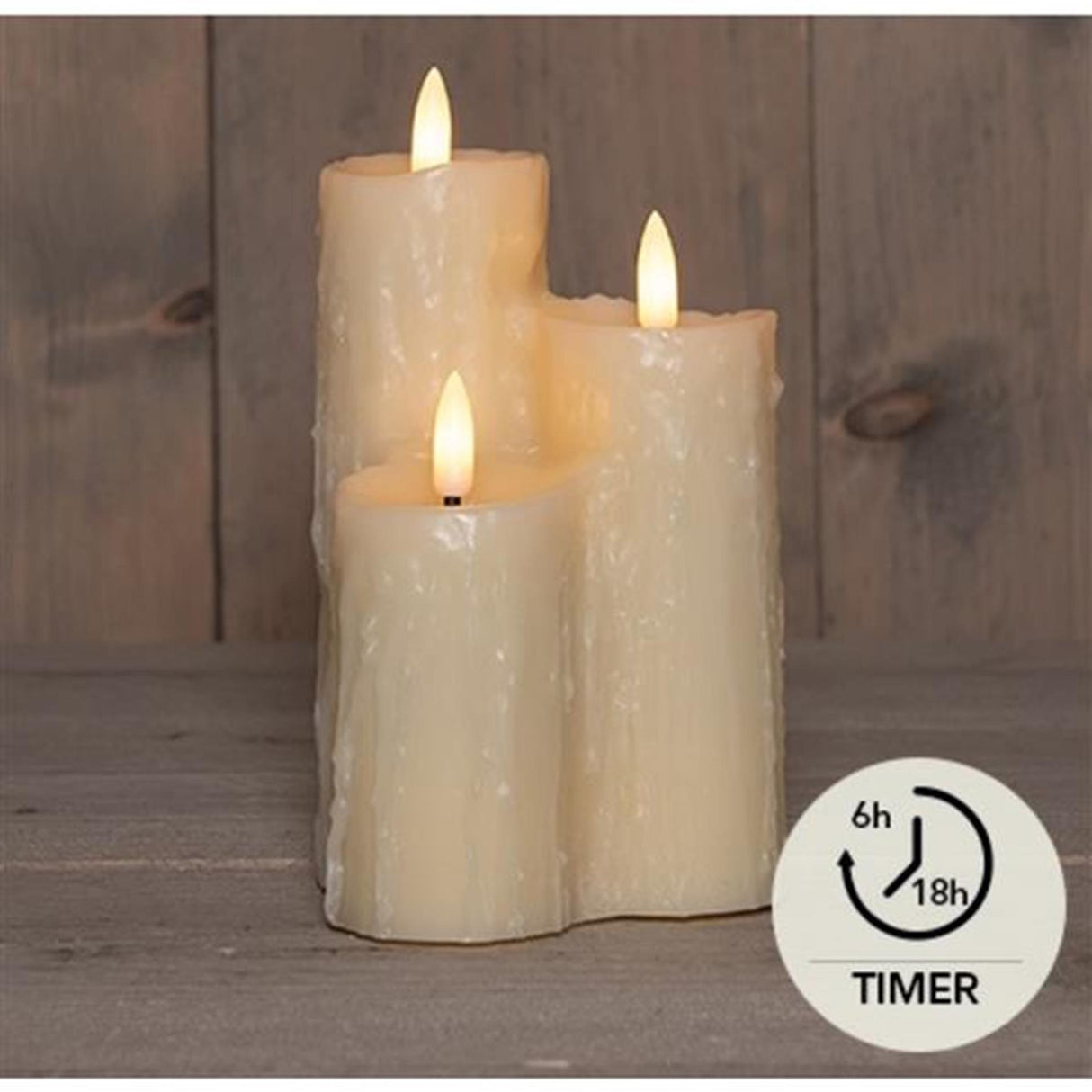 Anna's collection led druipkaarsen set ivoor 3-delig