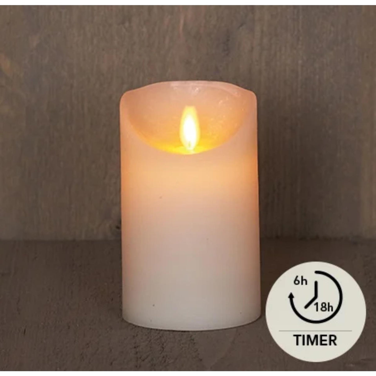 Anna's collection led rustic pillar candle ivory 7.5x12.5cm