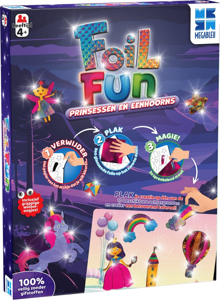 Mega blue mega bleu foil fun princesses and unicorn