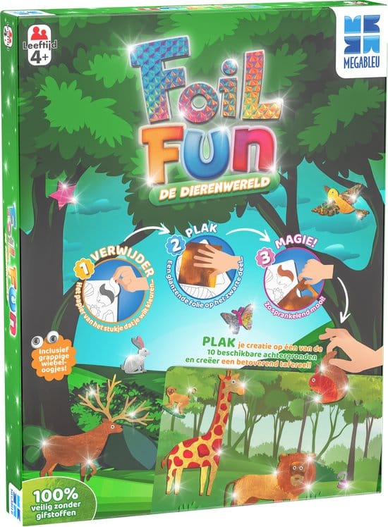 Mega blue megableu foil fun stickers make animals, 100 stickers