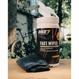 Bike7 - Pot de limpieza rápida con 70 toallitas que incluyen tela de limpieza de microfibras