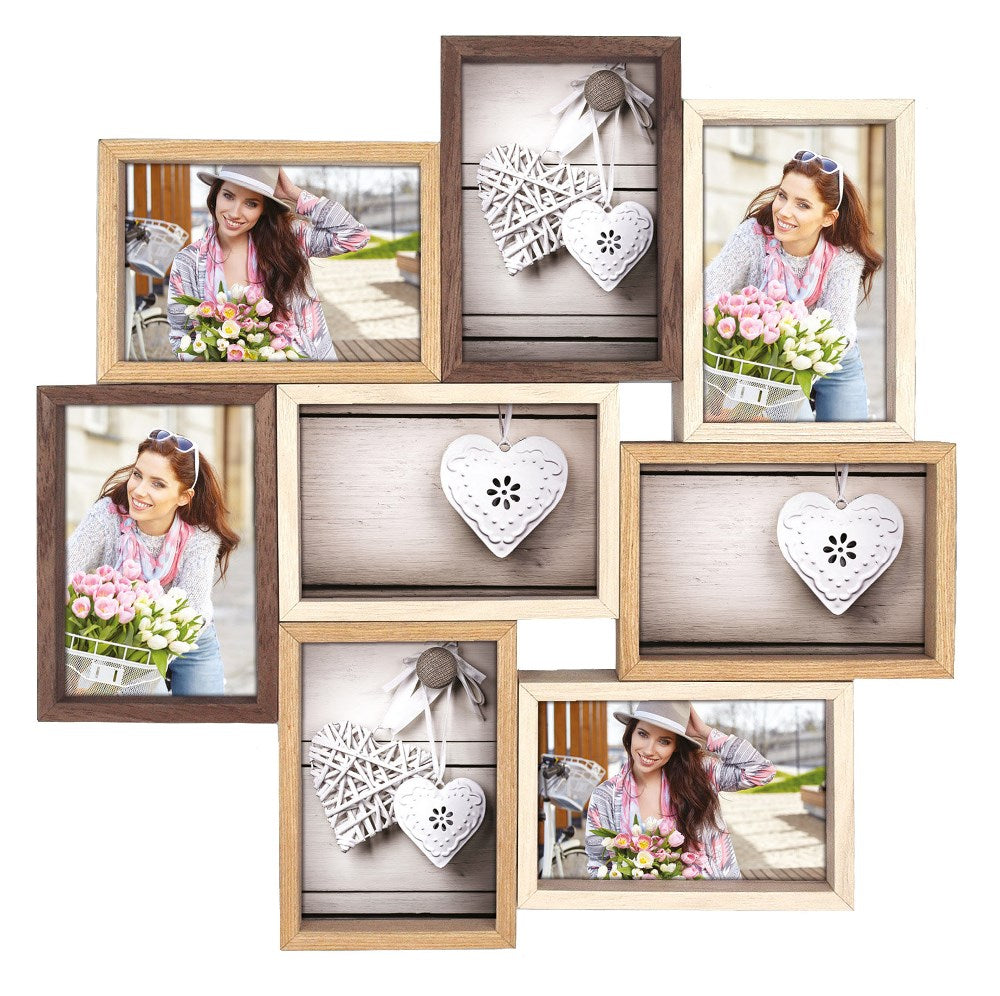 Zep wooden collage photo frame ty013 montreaux for 8 photos