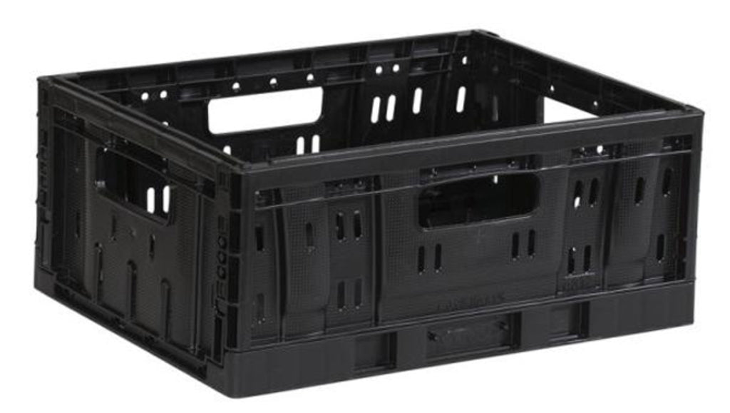 Crate de plástico plegable pequeño de 20 litros plegables negros