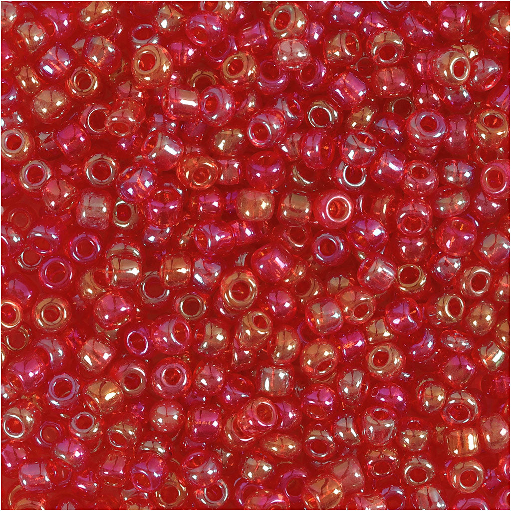Creativ company rocailles, d 3 mm, afm 8 0 , gatgrootte 0,6-1,0 mm, kersen glans, 25 gr 1 doos
