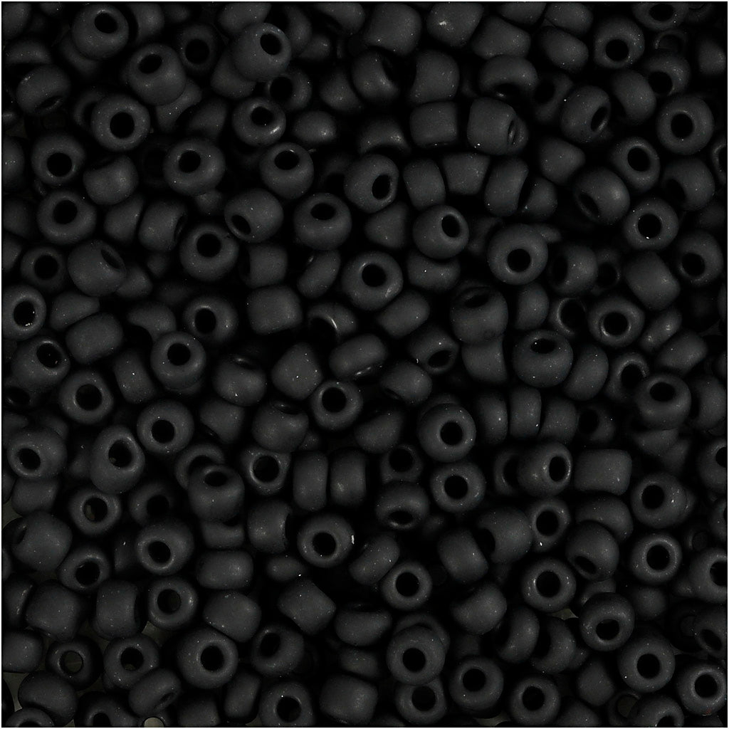 Creativ company rocailles, d 3 mm, size 8 0, hole size 0.6-1.0 mm, matt black, 25 gr 1 box