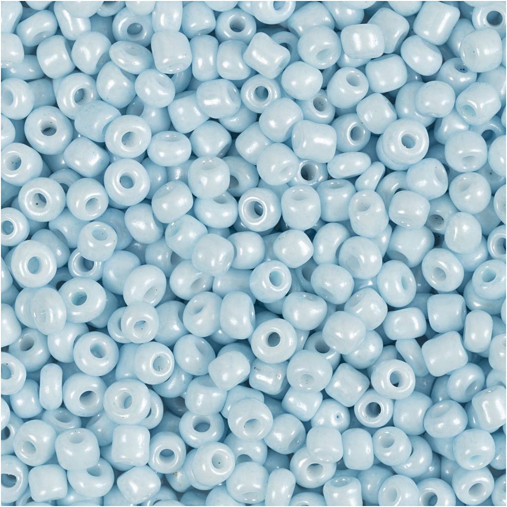 Creativ company rocailles, d 3 mm, afm 8 0, gatgrootte 0,6-1,0 mm, lichtblauw, 25 gr 1 doos