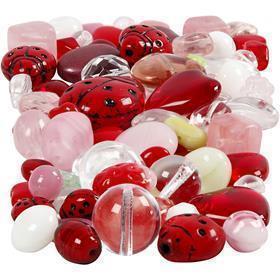 Creativ Company Glass Perles Love Love Beast, Heart, Feuilles, 60 grammes