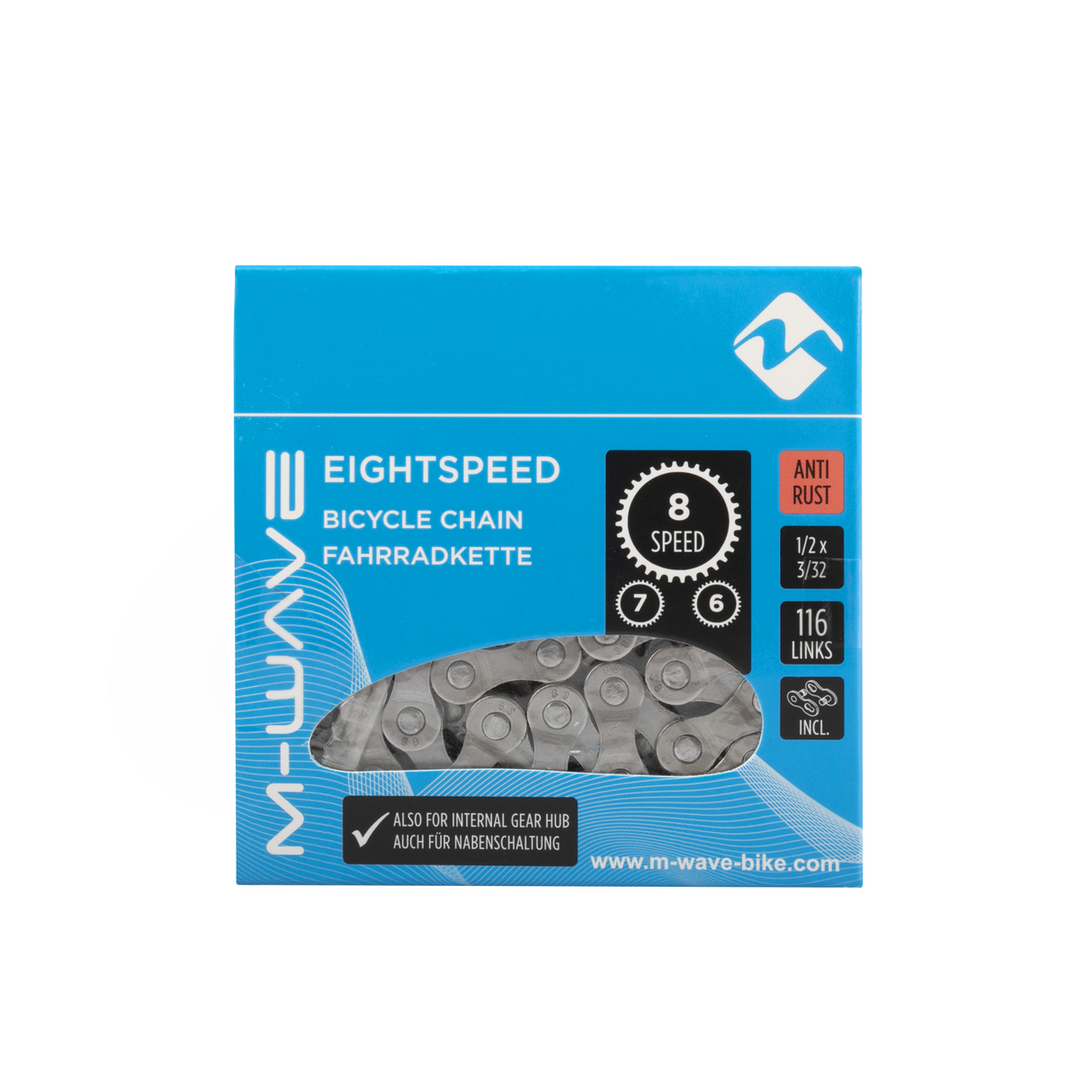 M-Wave-Halskette 6 7 8-Gang, 1 2x3 32 116L Silber-Rust (Hanging-Paket)