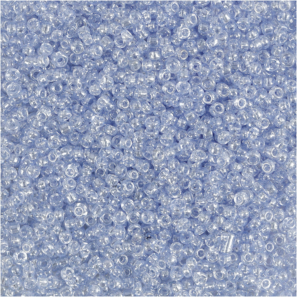 Creativ company rocailles, d 1.7 mm, size 15 0, hole size 0.5-0.8 mm, light blue, 25 gr 1 box