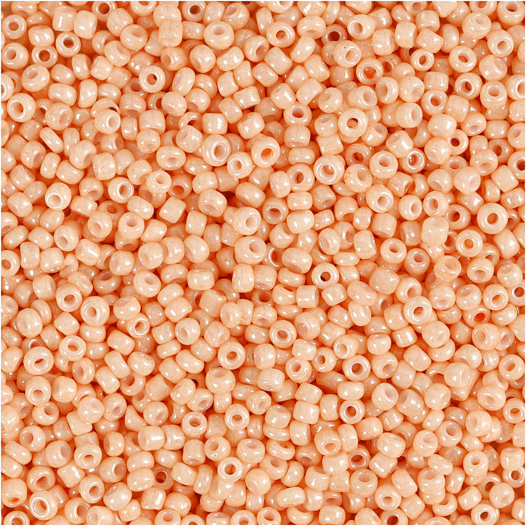 Creativ company rocailles, d 1,7 mm, afm 15 0, gatgrootte 0,5-0,8 mm, light peach, 25 gr 1 doos