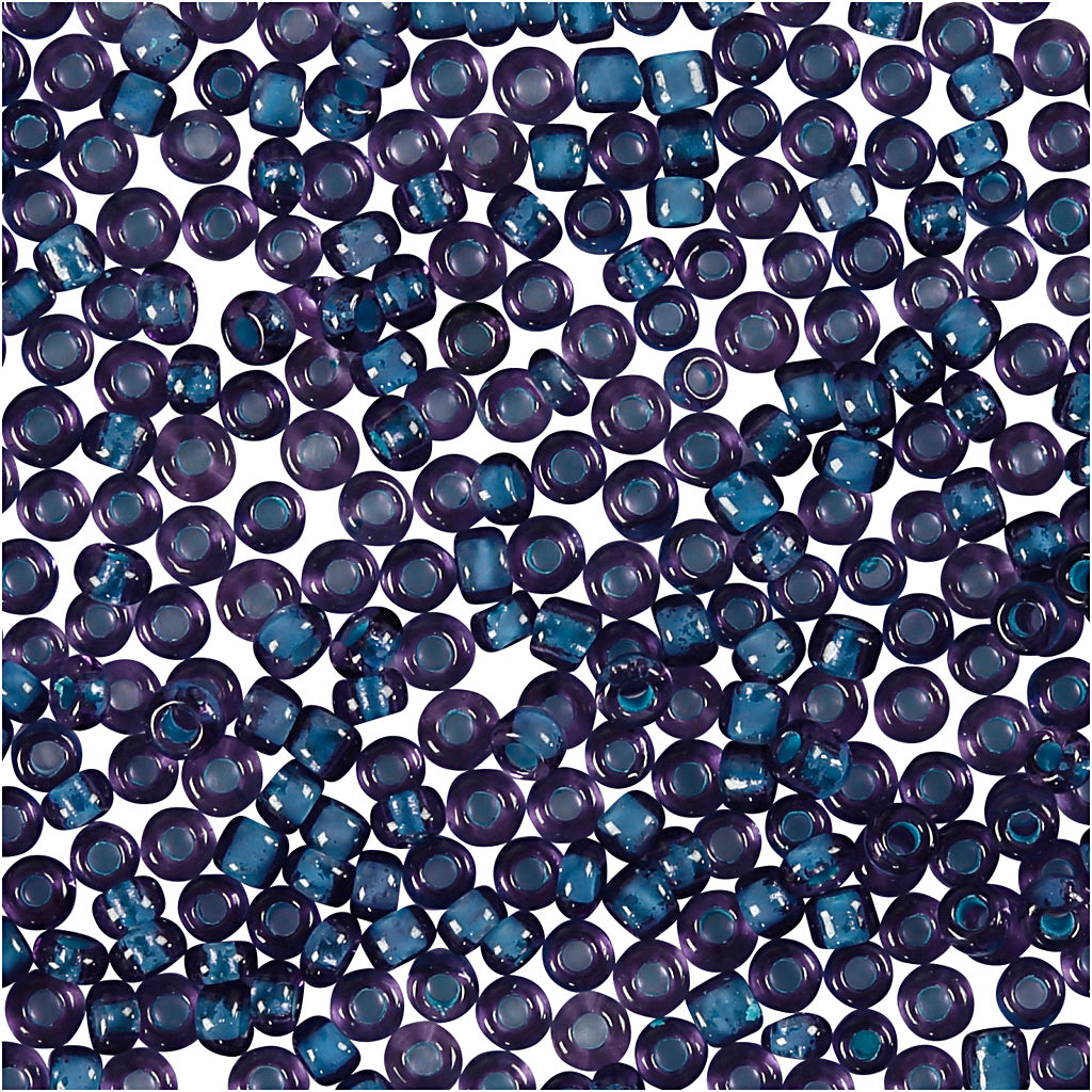 Creativ company rocailles, d 1,7 mm, afm 15 0, gatgrootte 0,5-0,8 mm, paars, 25 gr 1 doos