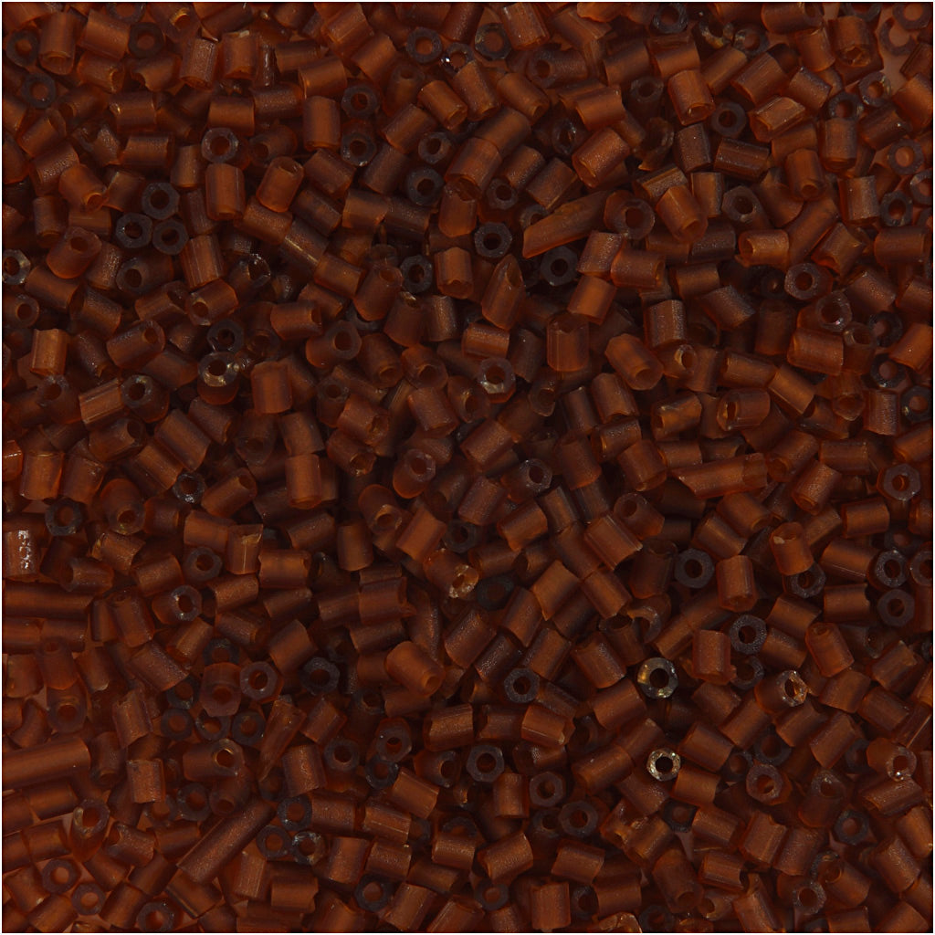 Creativ company rocailles 2-cut, d 1.7 mm, size 15 0, hole size 0.5 mm, brown, 25 gr 1 box