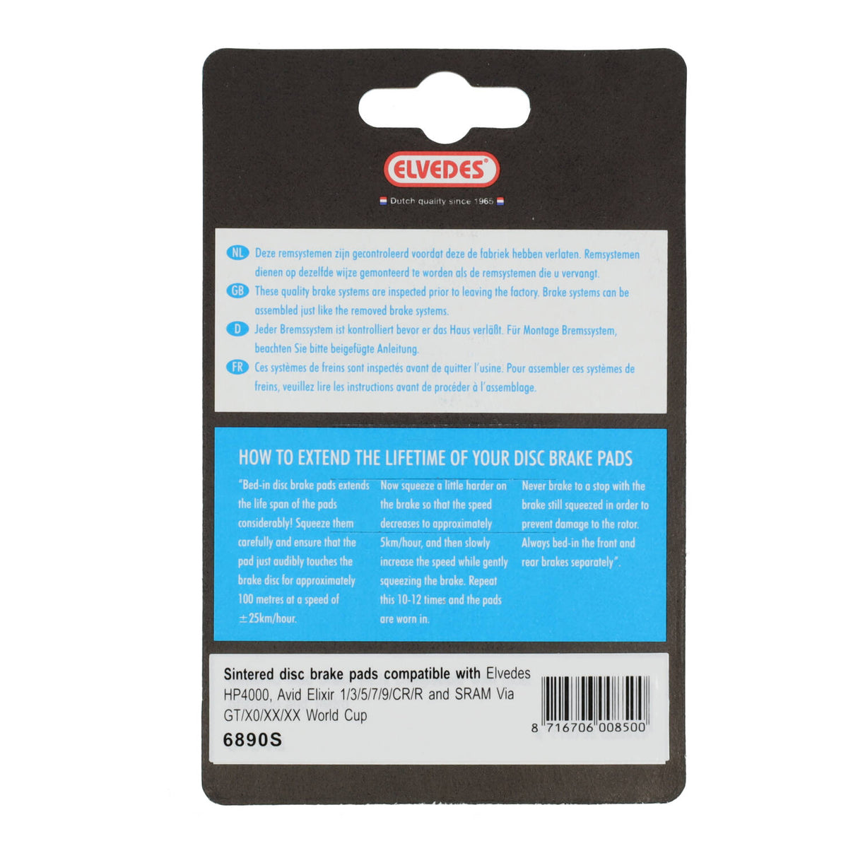 Scheibenbremsblock Set Eledes Avid xx x0 Elixir - gesintert (1 Paar)