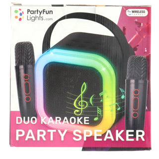 Karaoke duo set 2 micro's + speaker 13x8x14 cm