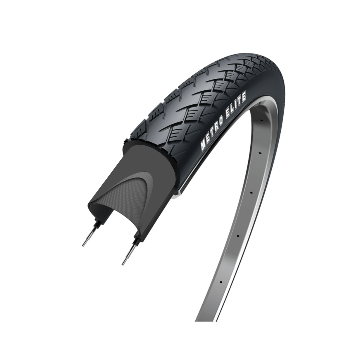 Obor Hakuba Metro Elite, nero con linea bianca, 28x1 1 2, Etro 40-635