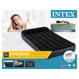 Intex 64146 pillow rest classic twin airbed + pump 99x191x25 cm black