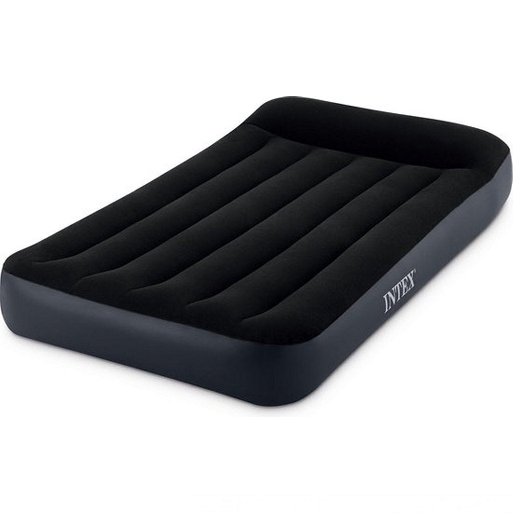 Intex 64146 pillow rest classic twin airbed + pump 99x191x25 cm black