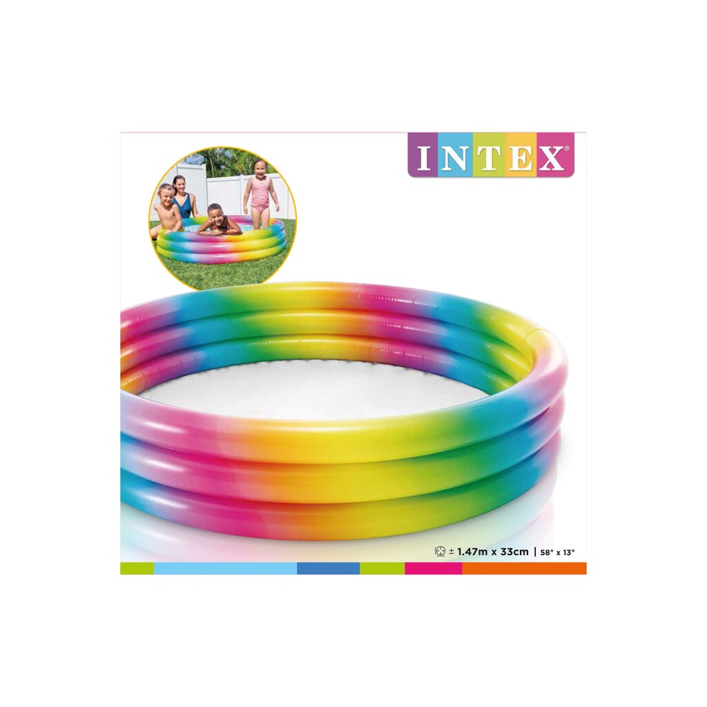 Intex felfújható úszómedence szivárvány ombre