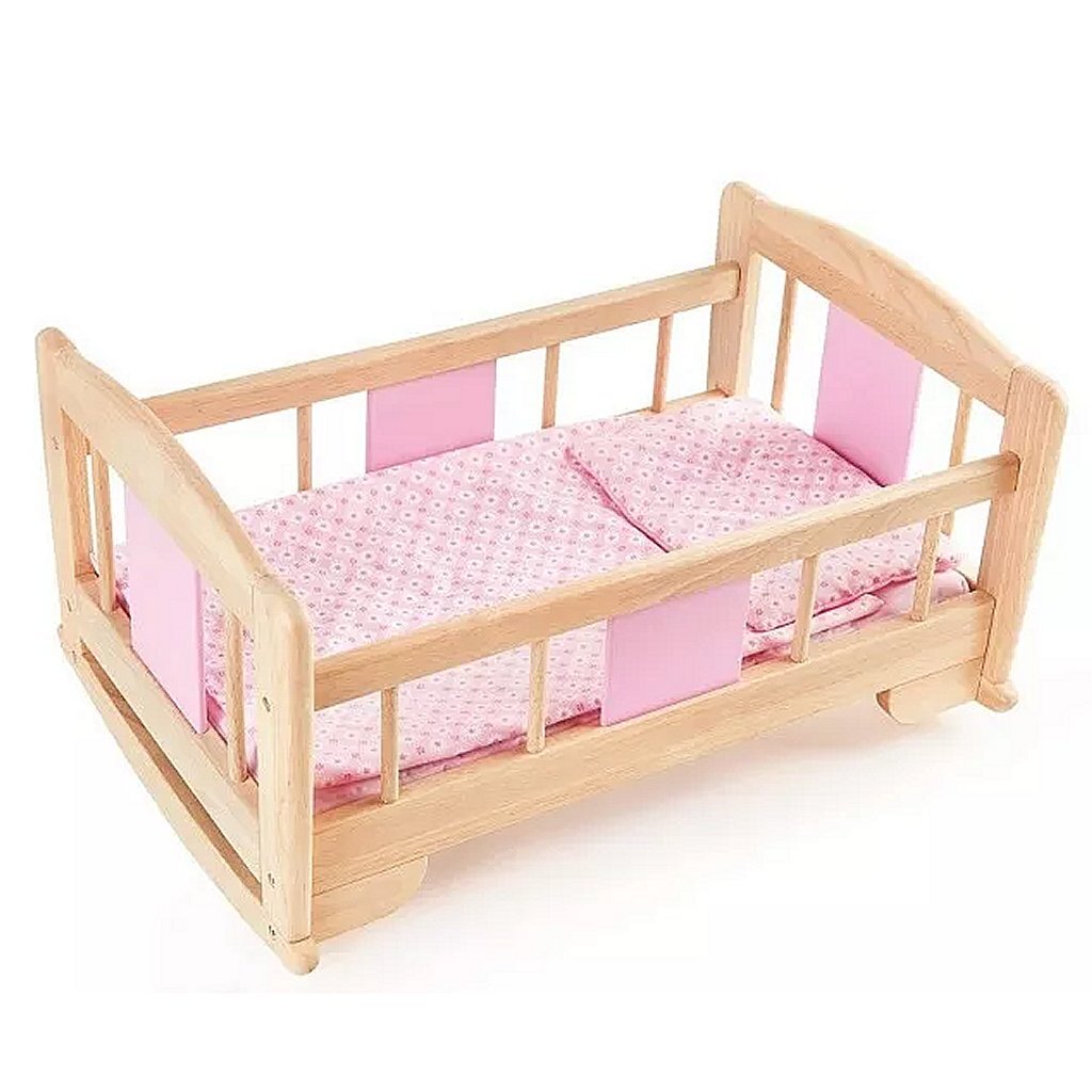 Pintoy wooden dolls rocking bed 53 cm