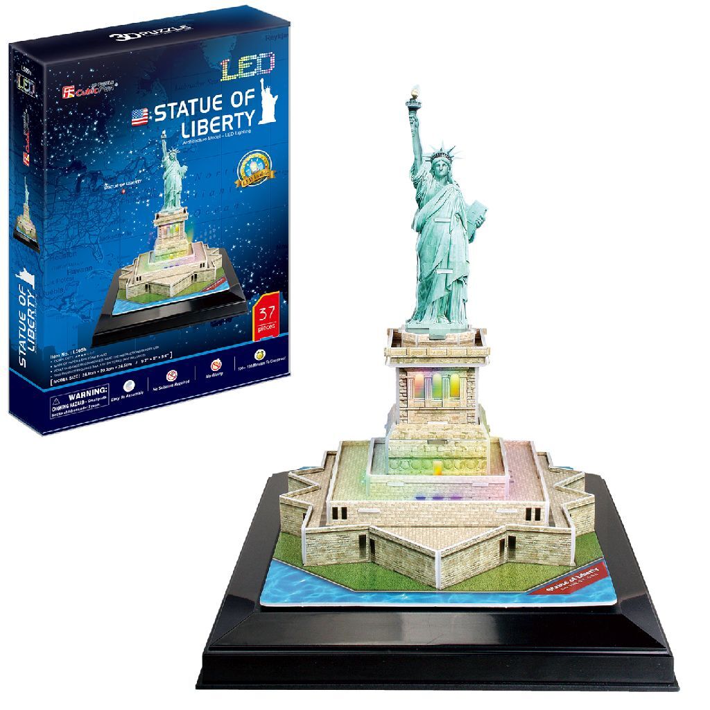 Cubic fun 3d puzzel statue of liberty + led verlichting 37 stukjes