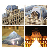 Cubic fun 3d puzzle the louvre + led lighting 137 pieces