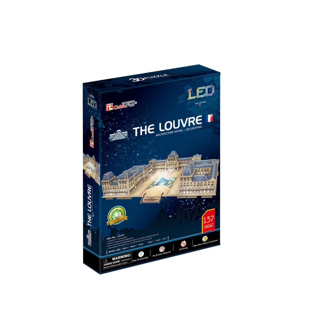 Cubic fun 3d puzzle the louvre + led lighting 137 pieces