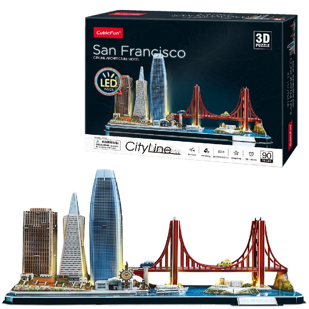 Cubic Fun 3D Puzzle City Line San Francisco With LED Lighting