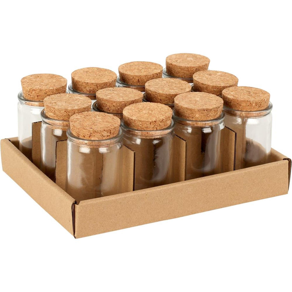 Excellent houseware voorraadpot glas met kurk deksel 50ml