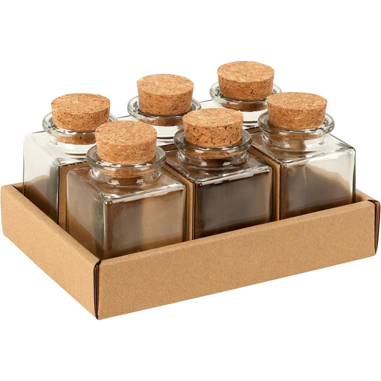 Excellent houseware voorraadpotje glas met kurk deksel 80ml