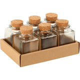 Excellent houseware voorraadpotje glas met kurk deksel 80ml