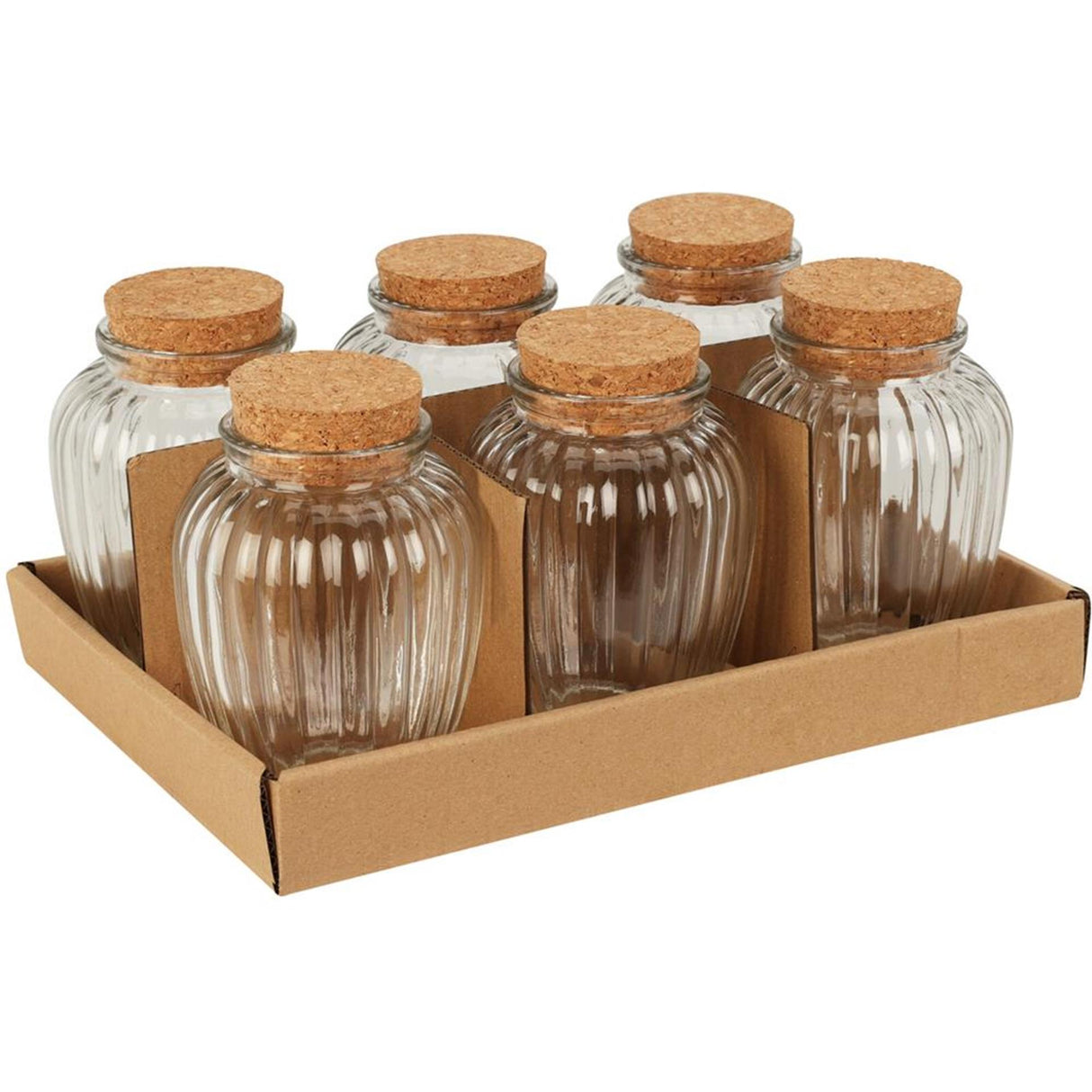 Excellent houseware voorraadpot glas met kurk deksel 280ml