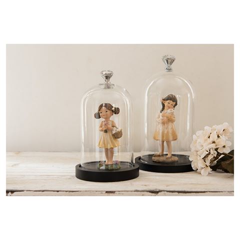 Clayre eef 6gl2544 klokkeglas gennemsigtig 14x25 cm