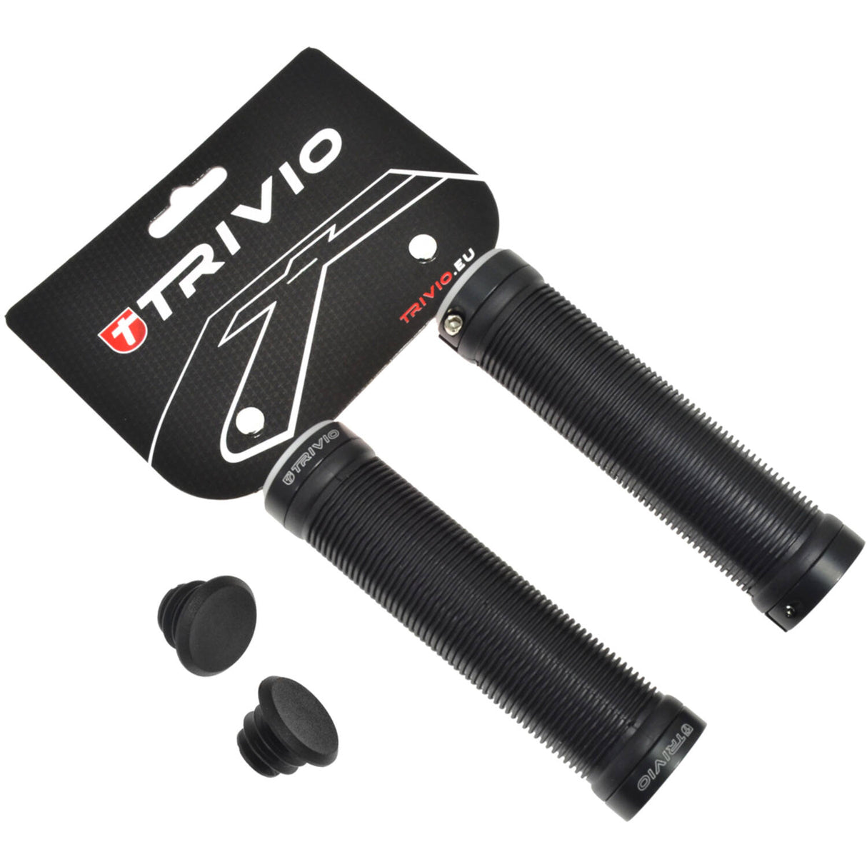 Trivio - bicycle grips, ribbed grip black + lock-on black