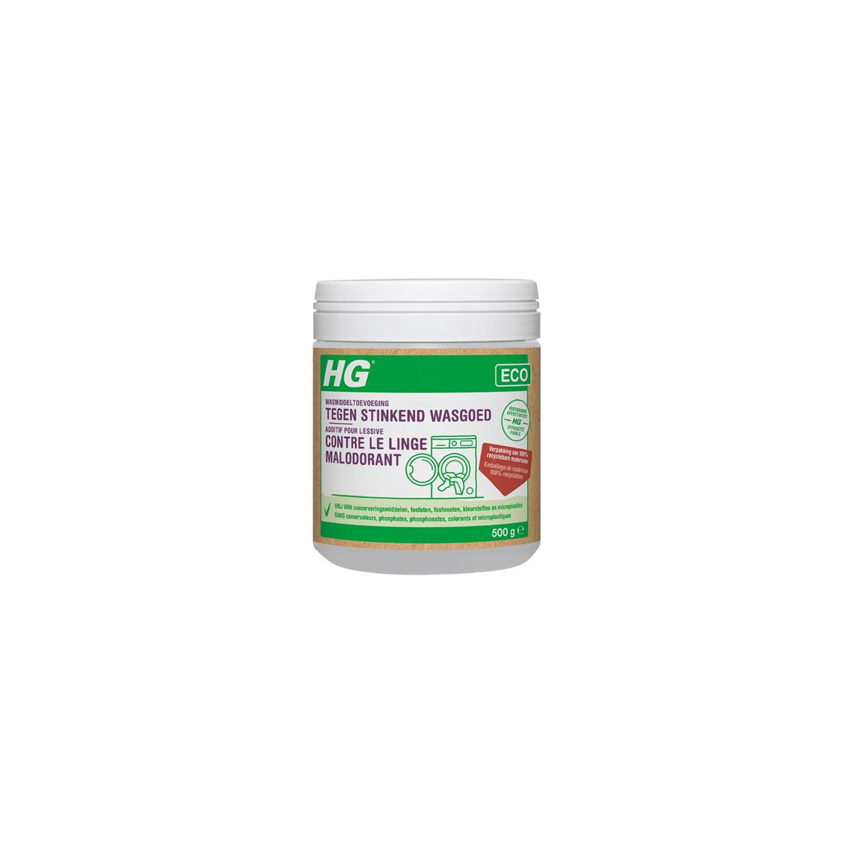 Hg eco detergente aditivo contra la ropa maloliente 500 g