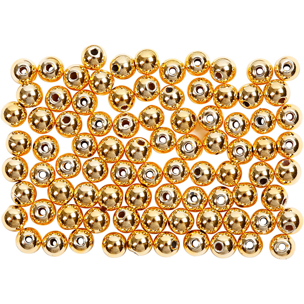 Creativ company wax beads, d 4 mm, hole size 0.7 mm, gold, 150 pieces 1 box