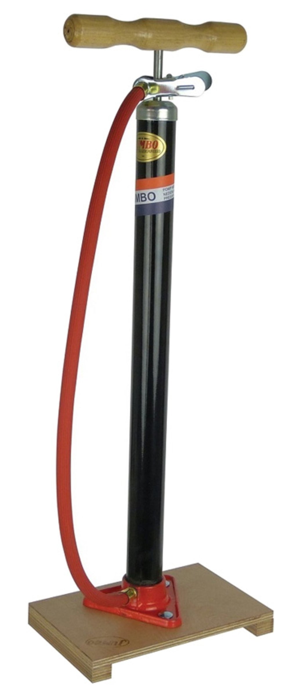 Pompa da pavimento jumbo con tubo e scaffale in legno che si restringe