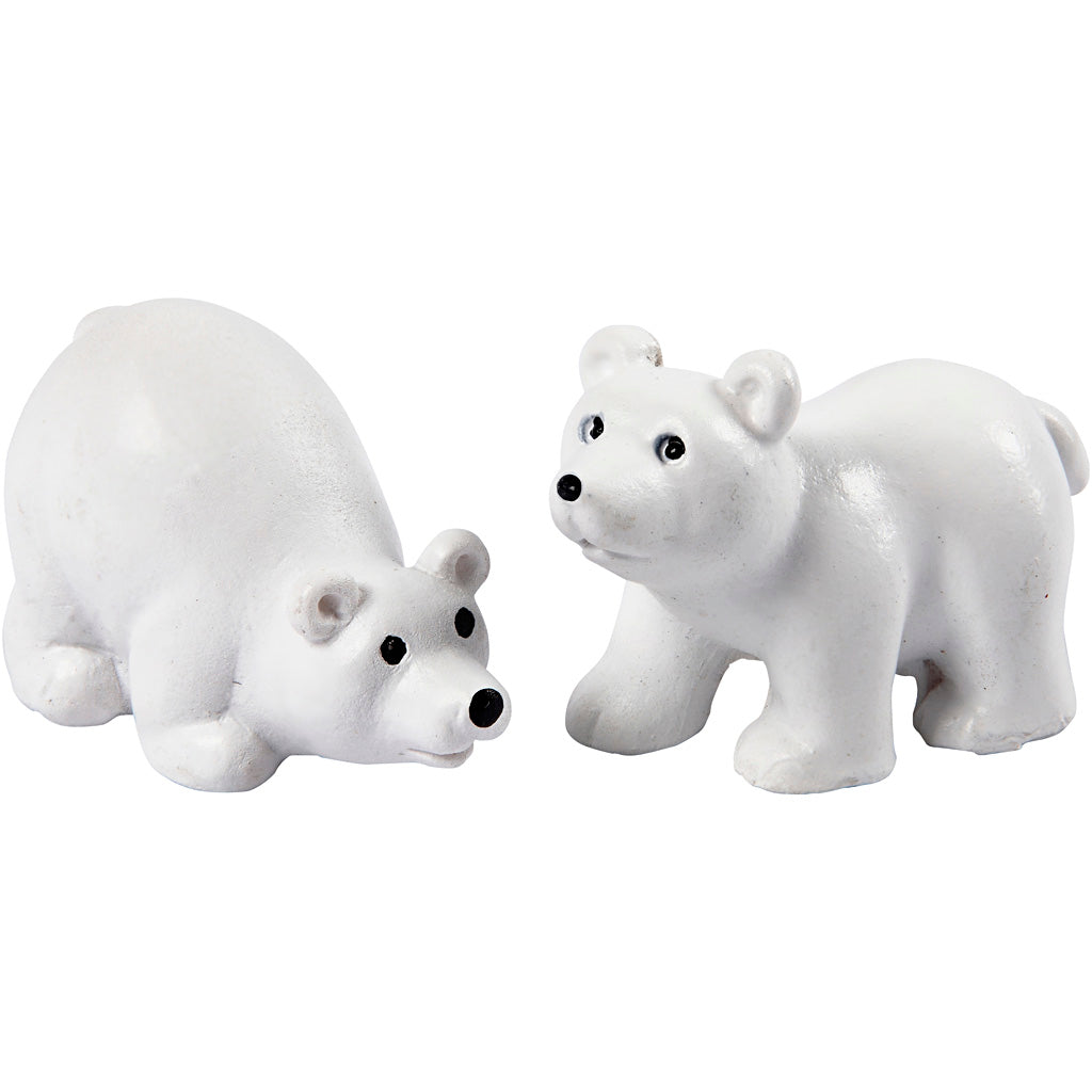 Creativ company miniature figures, h: 30 mm, l: 45 mm, white, 2 pieces in a box