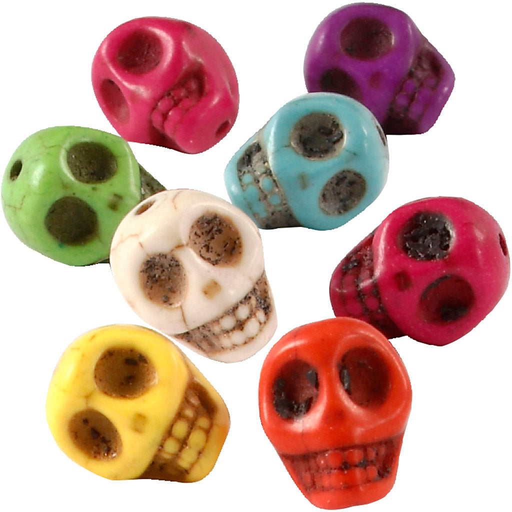 Creativ company howlite, d 12 mm, gatgrootte 1,5 mm, sterke kleuren, 32 stuk 1 doos