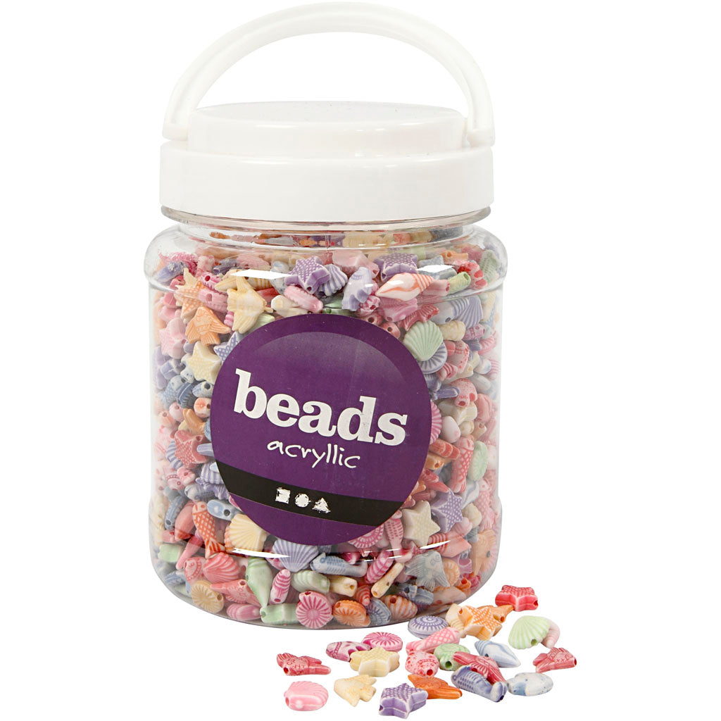 Creativ company pastel kralen, afm 9-12 mm, gatgrootte 1,2 mm, ca. 1600 stuk, 500 gr, 700 ml 1 doosje