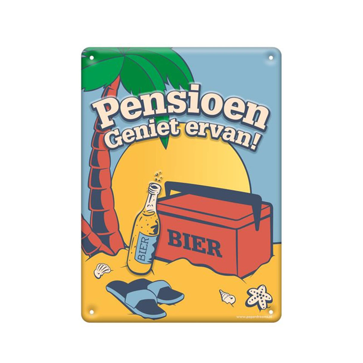 Paperdreams tekstbord metaal 22x16,5cm - pensioen