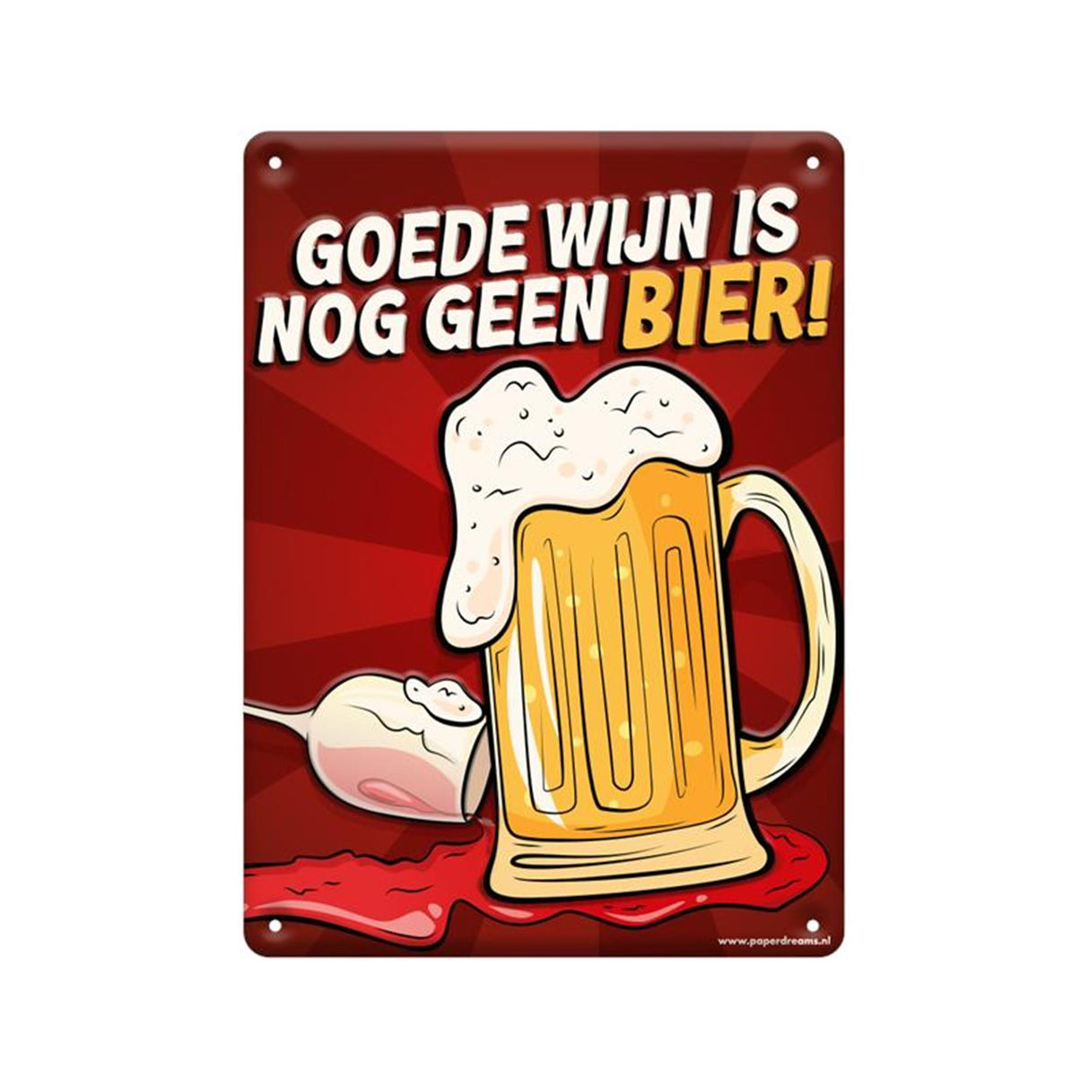 Paperdreams tekstbord metaal 22x16,5cm - goede wijn