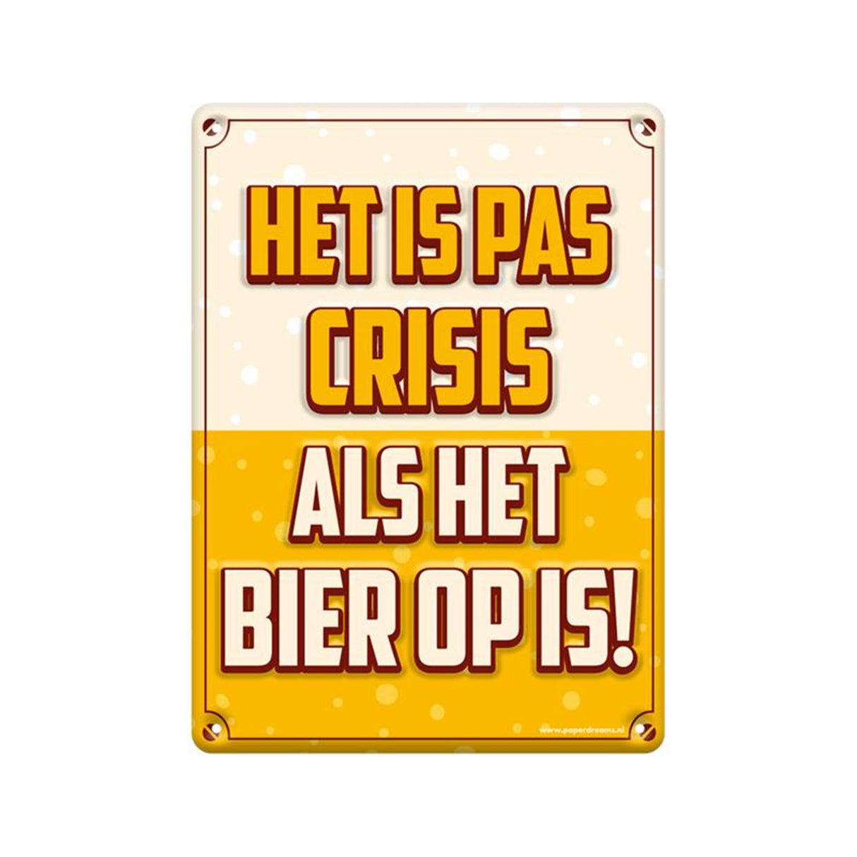 Paperdreams tekstbord metaal 22x16,5cm - crisis