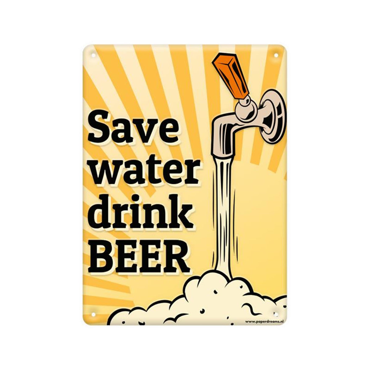 Paperdreams tekstbord metaal - save water