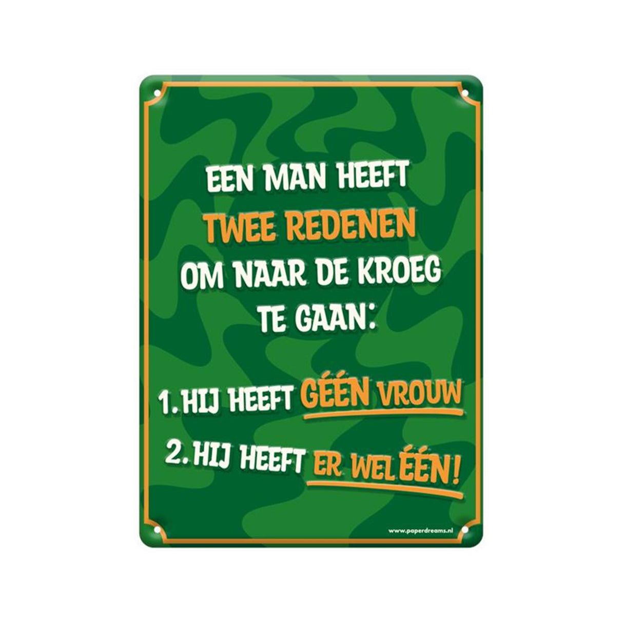 Paperdreams tekstbord metaal - twee redenen