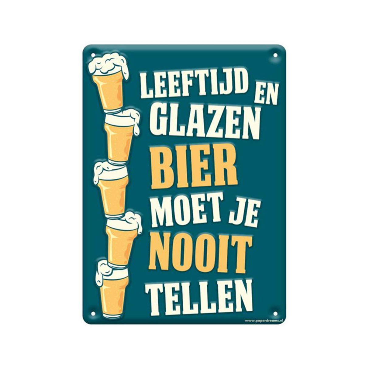 Paperdreams tekstbord - leeftijd en glazen bier